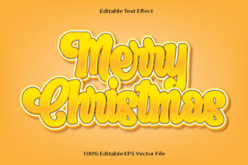 Merry Christmas Editable Text Effect Emboss Cartoon Gradient Style