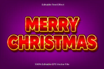 Merry Christmas Editable Text Effect 3d Emboss Cartoon Gradient Style