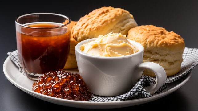 A traditional Southern breakfast spread with a plate UHD wallpaper Stock Photographic Image