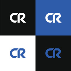 Initial CR logo design vector