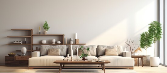 Modern living room at home with furniture arrangement