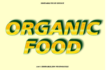 Obraz premium Organic Food Editable Text Effect 3D Emboss Gradient Style
