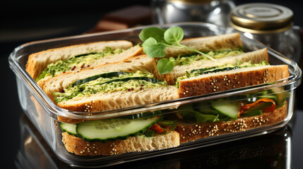 A tray of cucumber sandwiches with cucumber slices UHD wallpaper Stock Photographic Image - obrazy, fototapety, plakaty
