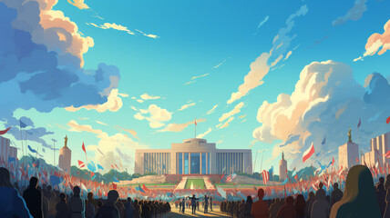 United Nations Day background. Illustration concept. Generative AI.