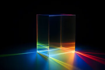 Poster refraction of light spectrum through cube prism © sam