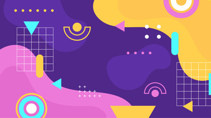 Colorful colourful vector memphis geometric background with shapes