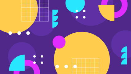 Colorful colourful vector memphis geometric background with shapes