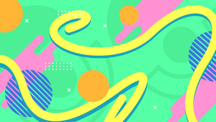 Colorful colourful vector memphis geometric background with shapes