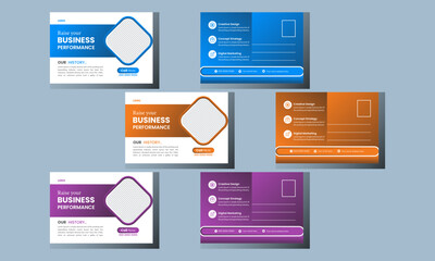 corporate postcard design template premium vector