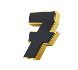 Gold Black Number 7