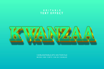 Obraz premium Kwanzaa editable text effect 3 dimension emboss luxury style