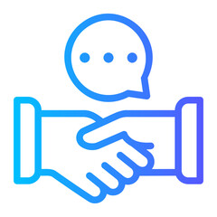handshake gradient icon