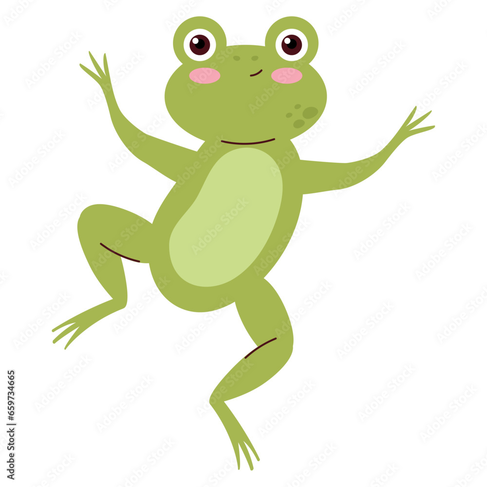 Sticker frog cartoon cute