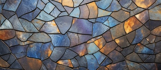 Mosaic flagstone background with a shiny texture