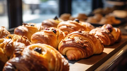 Foto op Aluminium Amazing Close Up Freshly Baked Pastry Goods on Display © BornHappy