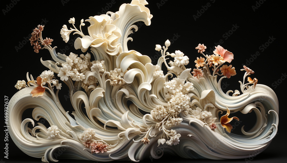 Poster underwater elegance a fantasy of aquatic shapes in generative ai generated by ai
