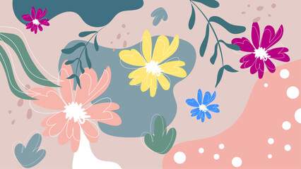 Vector abstract organic background colorful with elements