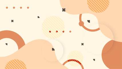 Beige white and orange vector creative geometric design for abstract background with shapes and memphis style