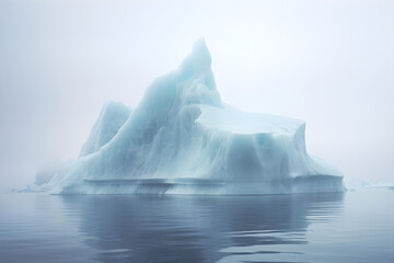 huge iceberg floating in the ocean in polar regions