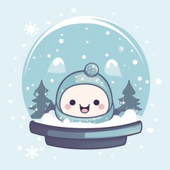 Kawaii Snowglobe Illustration