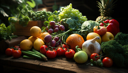 Freshness of nature bounty  tomato, vegetable, fruit, healthy eating, organic generated by AI