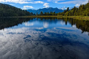 Fototapete Aoraki/Mount Cook Lake Matheson in South Island, New Zealand