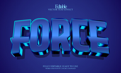 3d editable force text effect style