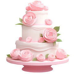 3d, a cute wedding cake