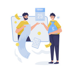 Salary payment payday cash vector illustration