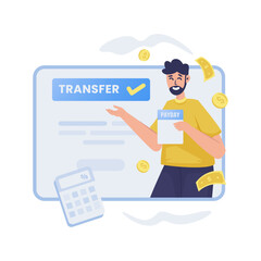 Transfer money success payday vector illustration