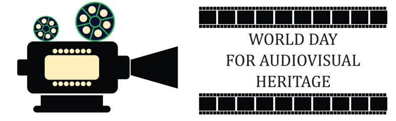 World Audiovisual heritage day observed each year on October 27 across the globe. Vector illustration.
