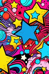 Doodle Art Illustration for Merchandise Clothing, Fashion Textile, Sport Clothes Design Printing, Street Art Graffiti Pattern, Colorful Abstract Background