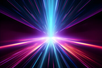 abstract speed background with colourful neon rays