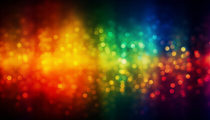 Multi colored backdrop illuminated with vibrant colors and glitter generated by AI