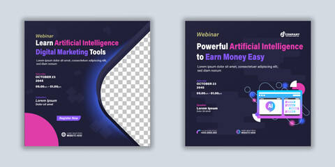 Digital marketing artificial intteligence social media business template gradient mesh background