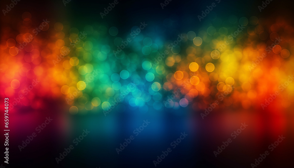 Aufkleber vibrant colors illuminate the abstract backdrop in a defocused design generated by ai