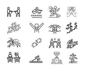 Icon set. Race competition.
