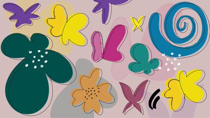 Colorful organic abstract modern background with element