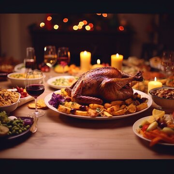 Thanksgiving turkey dinner cinematic