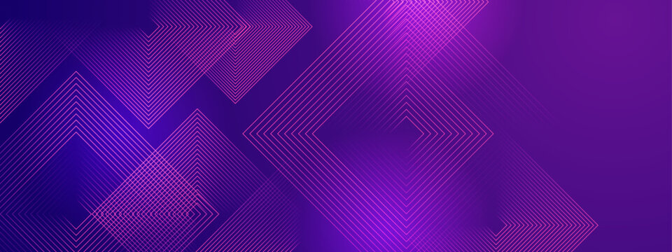 Purple Violet Vector Abstract Banner With Shape Shiny Lines