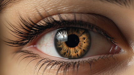 A Beautiful Detailed Crisp Healthy Women Glossy Eye Retina Close Up