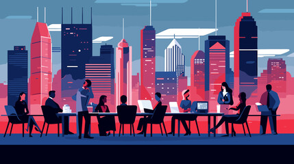 Concept vector illustration of business meeting.