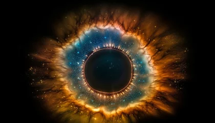Foto op Aluminium God eye watches over the deep, illuminated galaxy flame generated by AI © Jeronimo Ramos