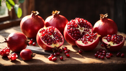 Photo pomegranates fruits vibrant and colorful image of juicy fruits juice fresh splash water 1