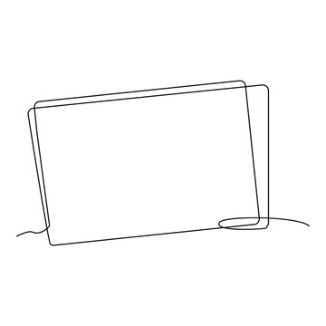 rectangle shape frame continuous line art, isolated on white