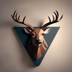 deer head icon 3D