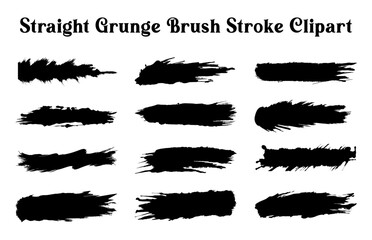 Vector Grunge brush strokes Bundle, Collection of paint brush silhouettes Set