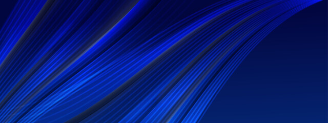 Blue abstract modern dynamic lines banner