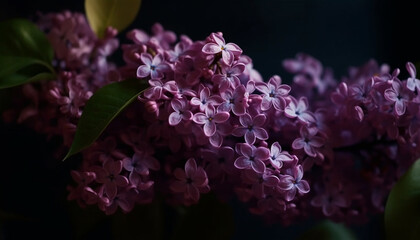 Fresh lilac bouquet, beauty in nature, gift of summer romance generated by AI