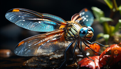 Animals in nature, macro insect, beauty in animal wing generated by AI